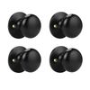 Probrico Half Dummy Door Knobs, 4 Pack Black One Side Dummy Handles Matte Black Finish, Non-Turning Inactive Lever