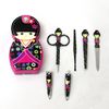 Nail Care 6 Piece Set Kokeshi Wind with Case (Black)