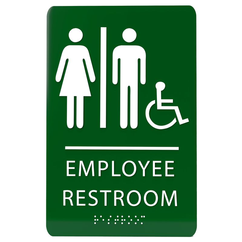 ADA CENTRAL SIGNS - 6" X9" Employee Unisex Accessible Restroom Sign ...