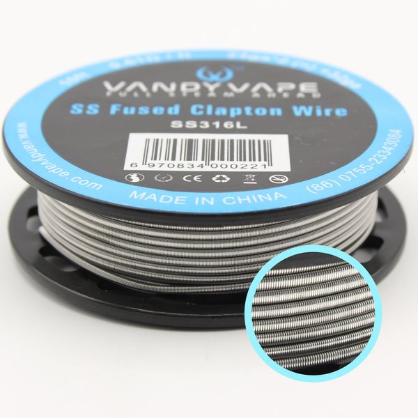 SS316L SS Fused Clapton Wire 24ga*2(=)+32ga VandyVape RBA RDA Vandy Vape