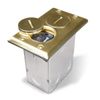 Hubbell Raco 6500BR Rectangular Floor Box Kit Metallic Cover Plate, 15 Amp, Brass