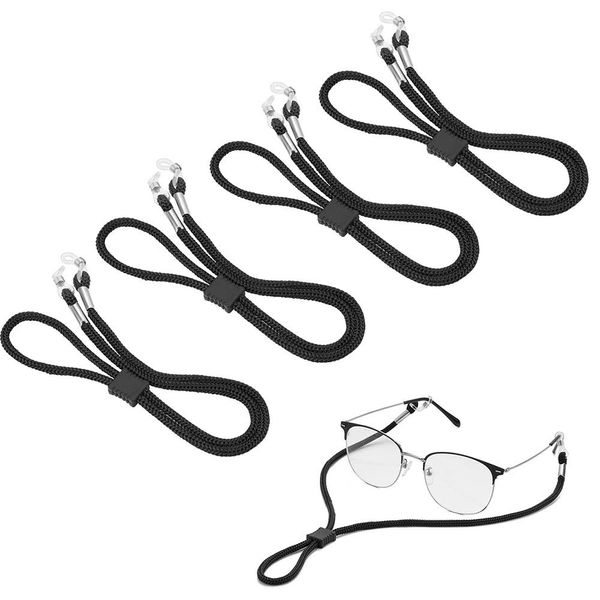 SCWJTF 4PCS Premium Nylon Eyeglass Straps, Adjustable Eyewear Retainers, Anti-slip Eyeglass Chains Lanyard, Sport Sunglass Retainer Holder Strap for Men and Women's, with Free 3 Gifts