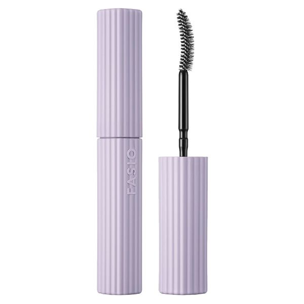 FASIO Permanent Curl Mascara, Hybrid (Volume), Waterproof, Remove with Hot Water, 01, Black, 0.2 oz (6 g)