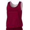 A4 Womens Reversible Mesh Tank, 2XL, Maroon White