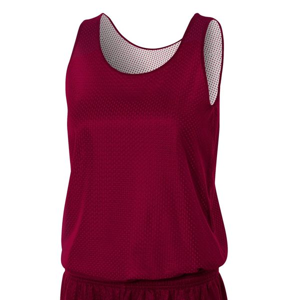 A4 Womens Reversible Mesh Tank, 2XL, Maroon White