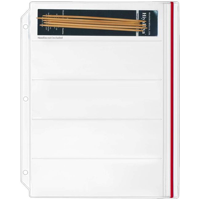 StoreSMART Binder Page for Double Point Needles - Holds 5 Needles per Page - 10-Pack - DP600-5-10