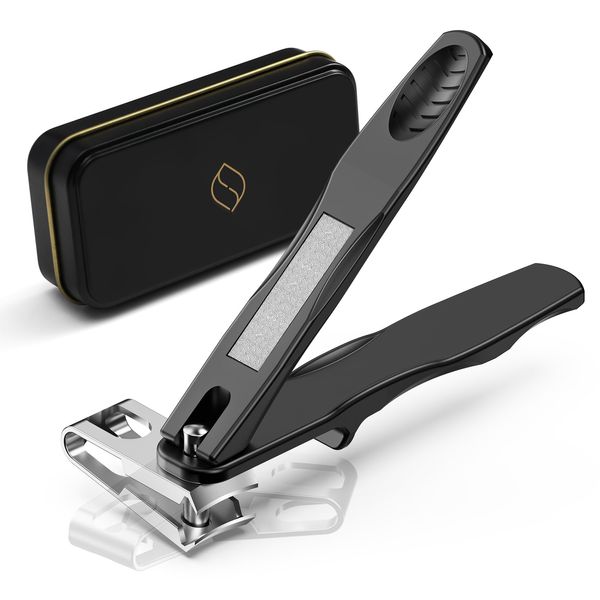 FERYES 360° Rotating Nail Clippers for Seniors, Long Handle Fingernail Clippers for Men and Women, Ergonomic EZ Grip Toenail Clippers for Thick Nails