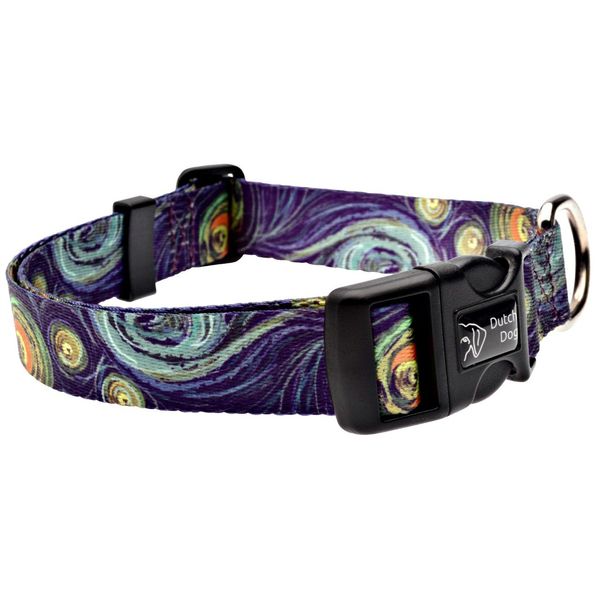 Dutch Dog Amsterdam Eco Friendly Van Gogh Dog Collar, 15 to 20-Inch, Medium