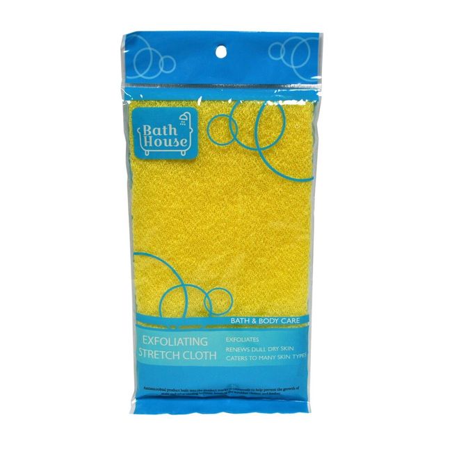 Exfoliating Stretch Shower Cloth Yellow