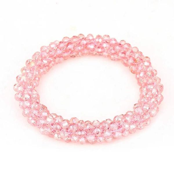 Hemasa Boho Elastic Crystal Glass Beads Bracelets Girls/Women Pink