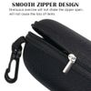2 Pack Eye Glasses Hard Case Sunglasses Black Box Clam Shell Zipper With Hook