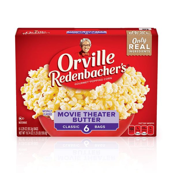 Orville Redenbacher's Movie Theater Butter Microwave Popcorn, 3.29 Oz 6-ct bag