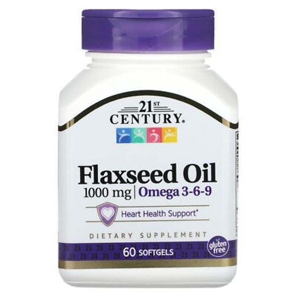 Flaxseed Oil, 1,000 mg, 60 Softgels