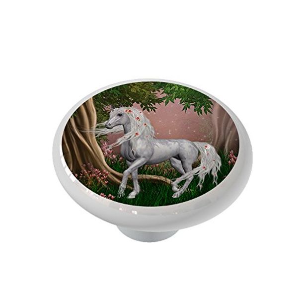 Gotham Decor Unicorn Rose Ceramic Drawer Knob