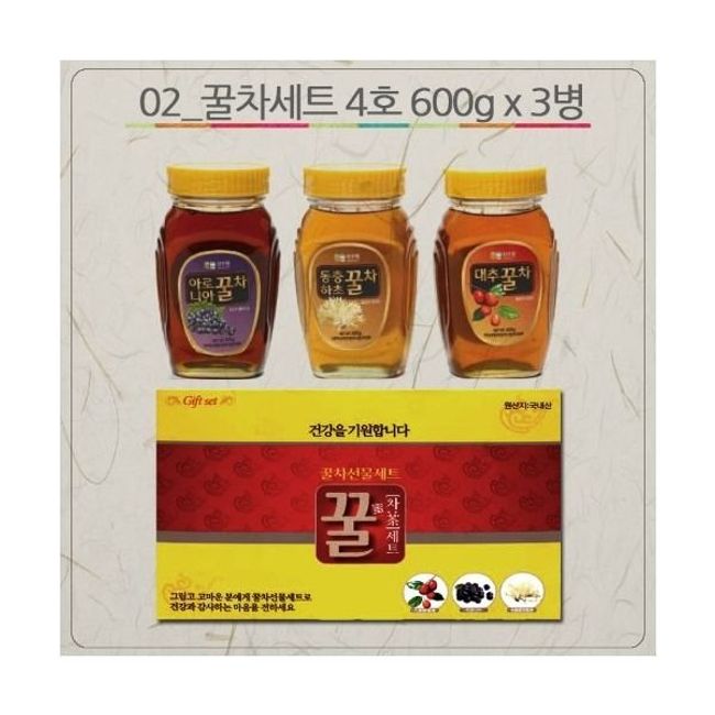 Sansuwon 02_ Honey Tea Set No. 4 (600g x 3 bottles) Liquid tea gift set, 3 bottles