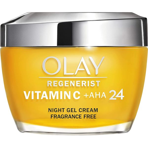 Olay Vitamin C + AHA24 Night Gel Face Cream With Vitamin C, AHA & Niacinamide For Bright And Even Skin Tone, 50ml