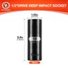 BLACKROBOT 1/2 Inch Drive 6-Point Deep Socket, 19mm Deep Impact Socket, CR-V Steel