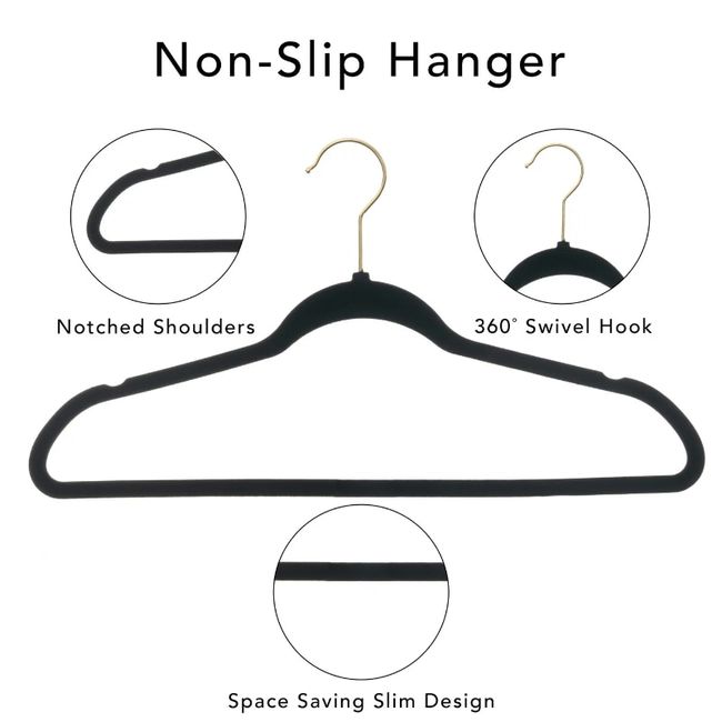 Plastic Hangers 100 Pack - White Plastic Hangers - Space Saving