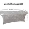 Crushed Velvet Stretch Tablecloth for 6ft Rectangular Tabls (183 x 75 x 75 cm) stretch velour (Dark blue)