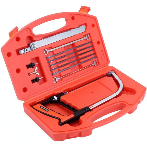 Litensh 13pcs Multi-Purpose Handsaws Set, Metal Handheld Hacksaw Tile Saw, Universal Wood Tile Saw Bow Saws Woodworking Tools for Plastic, Glass, Tile, Metal, Ceramic (Red-13PCS Handsaws Set)