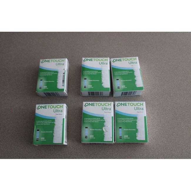 One Touch Ultra Glucose Blood Test Strips - 600 Count (6 Boxes Of 100)