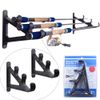Horizontal wall rod holder, for 3 fishing rods