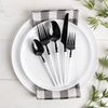 Disposable Heavy Weight Black/White Plastic Knives 20pcs
