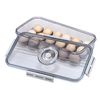BSTKEY Egg Holder for Refrigerator, Egg Container with Time Scale, Egg Holder with Lid for Kitchen Storage, Stackable Tray for 18 Eggs