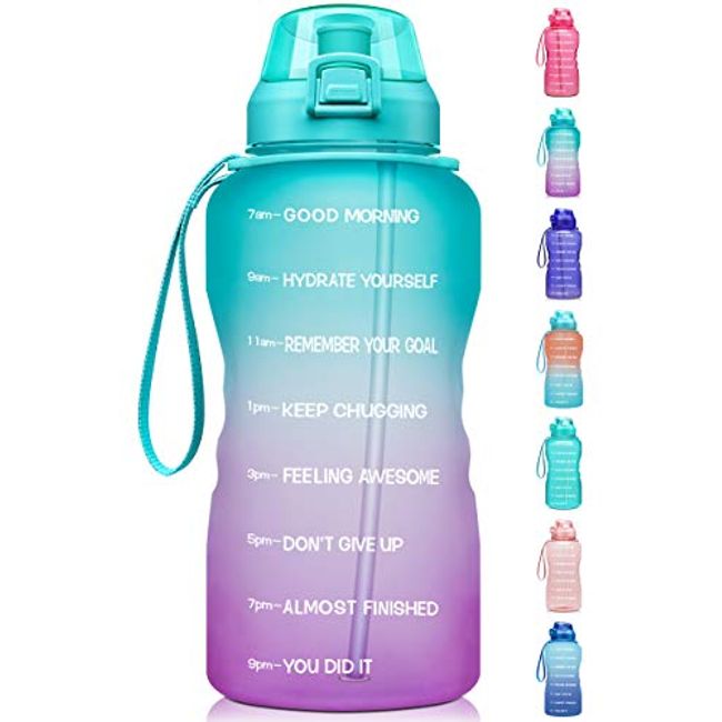24 Oz Inspirational Time Water Bottle with Hydrating Reminder Tracker. BPA  Free
