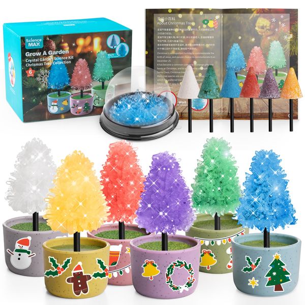 KidEwan Crystal Growing Kit, Arts and Crafts Science Kits for Kids 8-12, Educational Toys for Girls Boys 8 9 10 11 Year Old Birthday Ideas-6 Crystal Garden