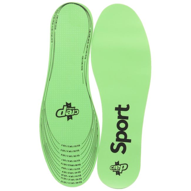 Clep Protect Sneakers, Insoles, Shoes, Insoles, Endurance, For Sports, Sports Insoles, Shock Absorption, Reduces Fatigue, Cushion, Green, 8.3 - 12.2 inches (21 - 31 cm), green