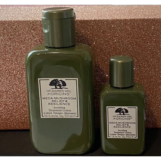 Origins Mega-Mushroom Relief & Resilience Set, 3.4 oz. + 1 oz., NWOB, New