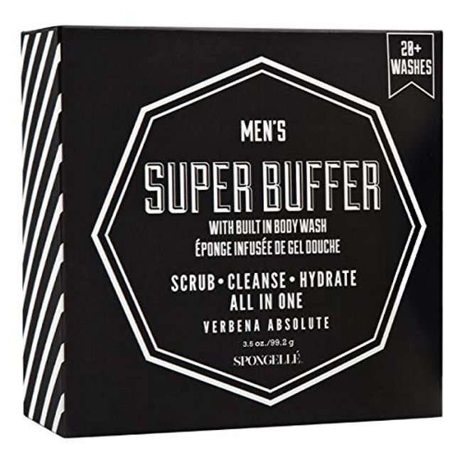 Spongellé Men's Super Body Wash Infused Buffer, Verbena Absolute