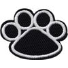 Paw Print - Black with White Trim - Embroidered Iron on Patch
