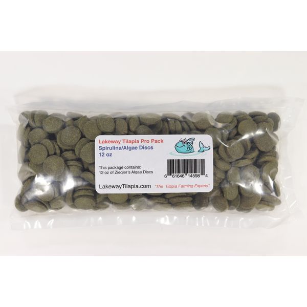 Lakeway Tilapia Pro Pack Zieglers Spirulina Algae Discs - 12 Ounces
