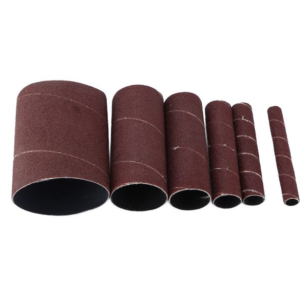 6 Stück Spindel Schleifpapier Hülsen, 120pcs 4.5 Zoll lange Kornspindel Schleifpapier Hülsen Lange Rohr Schleifpapier Ring zum Schleifen und Polieren mit Vibrationsschleifer