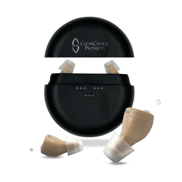 Mini Hearing Aid Earbud Amplifiers for Senior & Adults CIC with Noise Reduction
