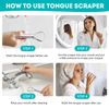 EZ COZY 2 Pack Tongue Scraper, Reduce Bad Breath, Stainless Steel Tongue Scraper for Adults, Metal Tongue Cleaner for Oral Care and Fresher Breath, Easy to Use Tongue Scraper