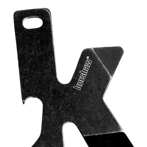 Kershaw K-TOOL Multi-Function Key Ring Tool (KTOOL); 2-Inch High-Performance 3Cr13 Stainless Steel Construction with BlackWash Finish, Bottle Opener, Flathead Screwdriver, and Lanyard Hole, 0.7 OZ