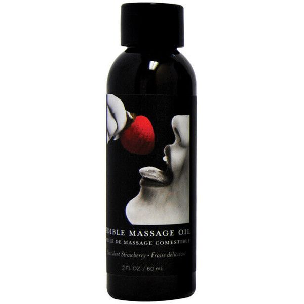 Edible Massage Oil Succulent Strawberry Flavored 2 oz by Earthly Body