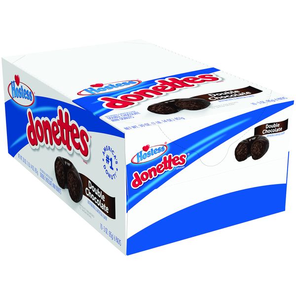 Hostess Donettes Mini Donuts, Double Chocolate, 3 Ounce, 10 Count