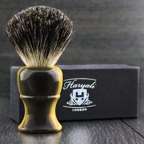 Black Badger Hair Bristles Men's Shaving Brush in Resin Handle Perfect for Clean Shave