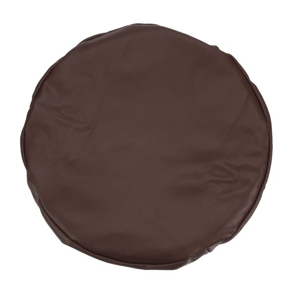 PATIKIL Round Bar Stool Cover, PU Leather Washable Elastic Stool Cushion Cover for Diameter 12"-14" Chair, Coffee Brown