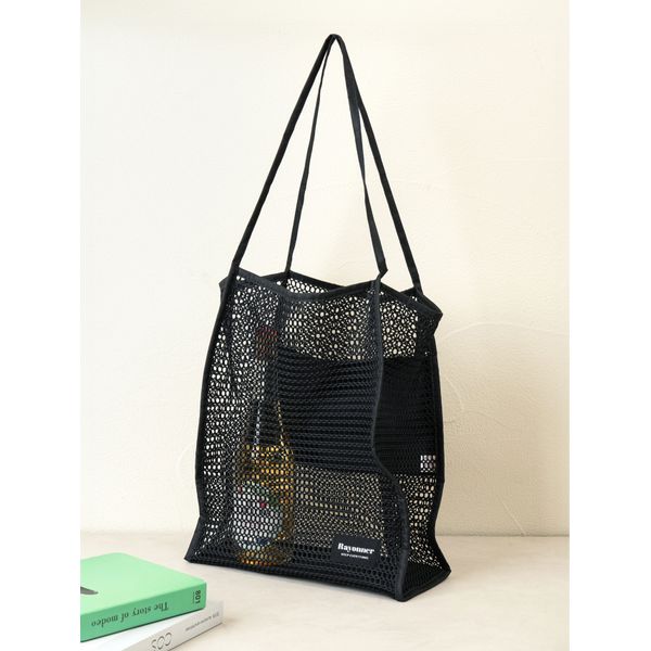 Label Point Mesh Shoulder Bag