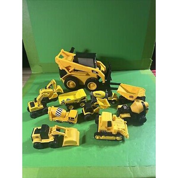 Cat Tonka Dig Construction Lot of 11 Excavators Dump truck  Mixers Kids Toys