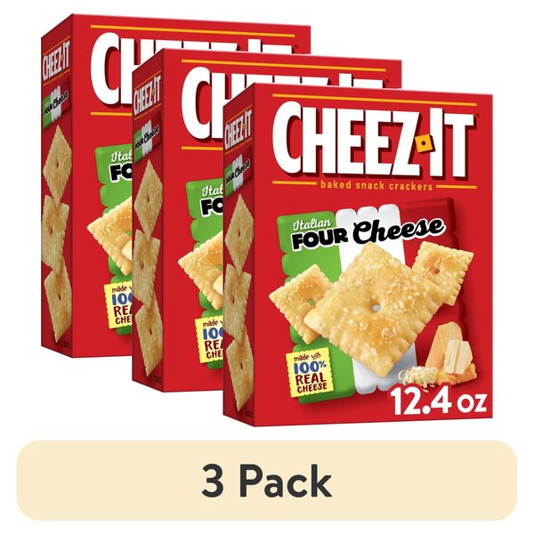 (3 pack) Cheese Crackers, Baked Snack Crackers, 12.4 oz