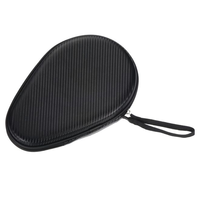 PATIKIL Table Tennis Racket Case, Table Tennis Paddle Case Hard Cover Container Bag Gourd Shape for Sports Accessories, Textured Black