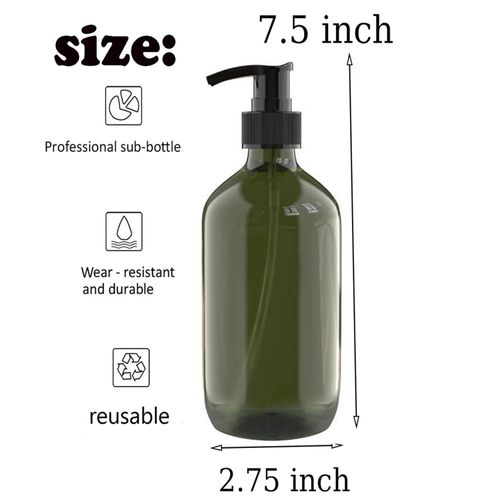 2 PCS 16 OZ Pump Bottle Plastic Pump Lotion Dispenser Empty Bottles Refillable Plastic Containers for Shampoo Lotion Body Wash, Creams, Moisturizer, Massage Oil, Multicolor