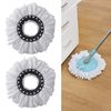 Mop Head for 360° Rotating Round Magic Mop, 2 Pack Universal Spin Mop Replacement Head Refill,Microfibre, White