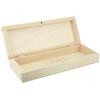 Wooden World - Unpainted Beechwood Pencil Case, 18 x 5 x 3 cm, Natural, Solid, Rectangular, Stackable, For Stationery